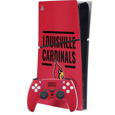 University of Louisville Cardinals Striped PlayStation PS5 Skins